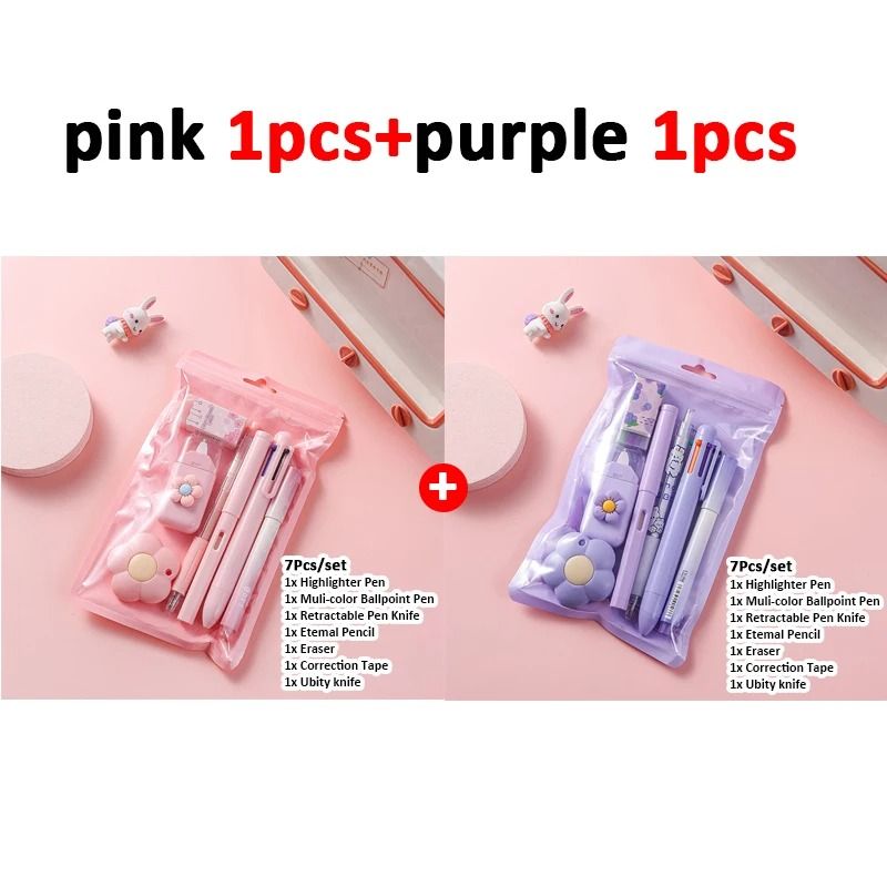 7 in 1 School Stationery Set Complete Student Supplies Gift Kit