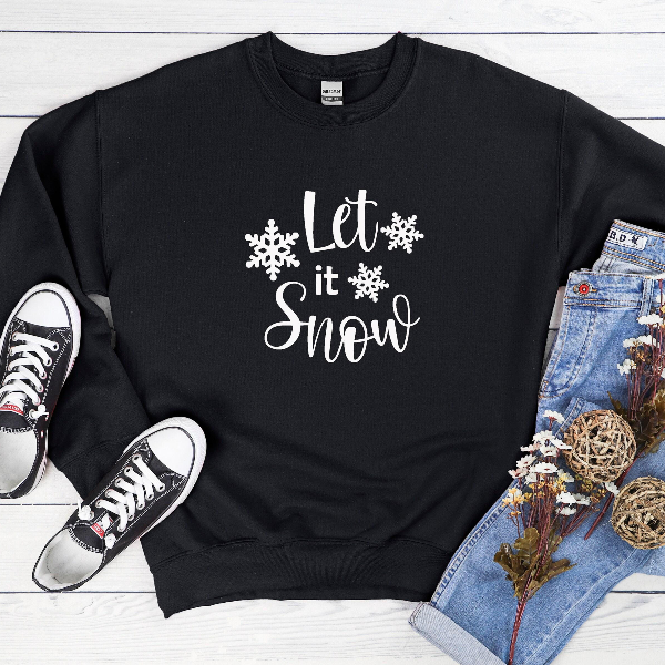 Let It Snow Christmas Sweatshirt | Holiday Gift Winter Crewneck Cozy Festive Snow Graphic Pullover
