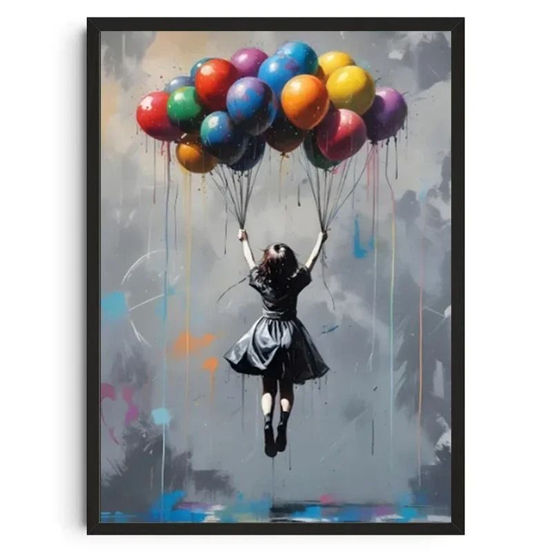 Banksy Graffiti Art Poster – Street Art Series Canvas Mural – Modern Banksy Image Wall Art