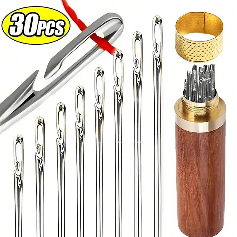 EasyThread Self-Threading Sewing Needles – Blind Stitch Needles Set (30 PCS)