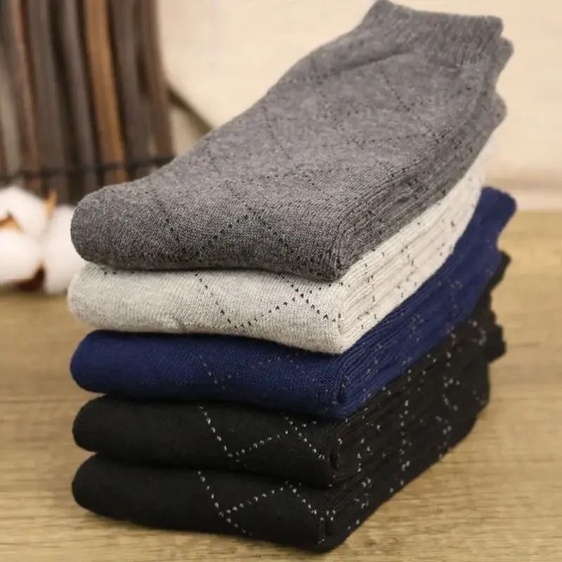 Mens Thick Fleece Lined Winter Socks 5 Pairs Keep Warm Long Socks