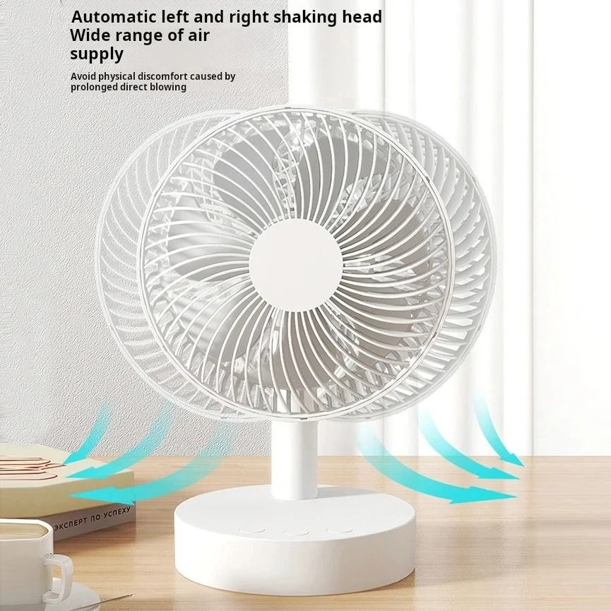Rechargeable Portable Desktop Fan with Adjustable Speeds and Quiet Operation
