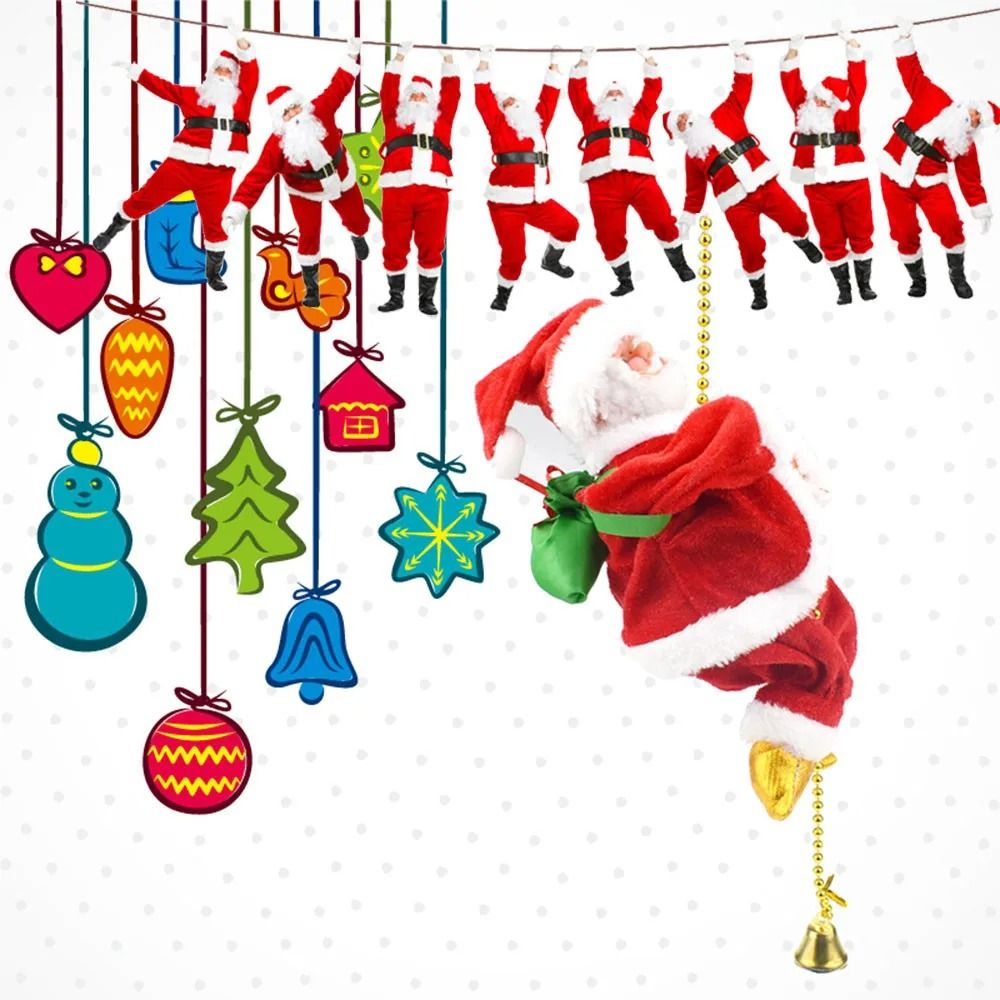 Electric Climbing Santa Claus Toy for Christmas Decor