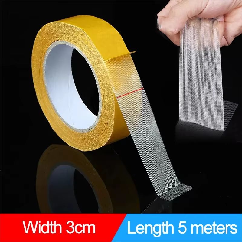Extra Strong Transparent Double Sided Grid Fiber Adhesive Tape 16.4ft Roll