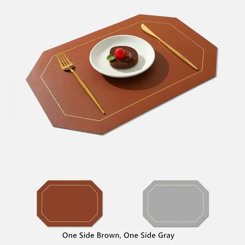 Premium Faux Leather Placemats – Waterproof, Oil-Resistant & Heat-Insulating Dining Table Mats