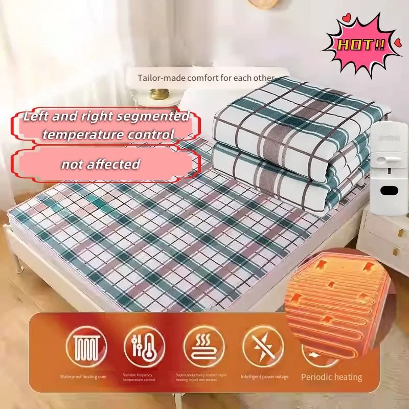 Electric Mattress Blanket Dual Control Household Mite Removal Winter Bed Cover