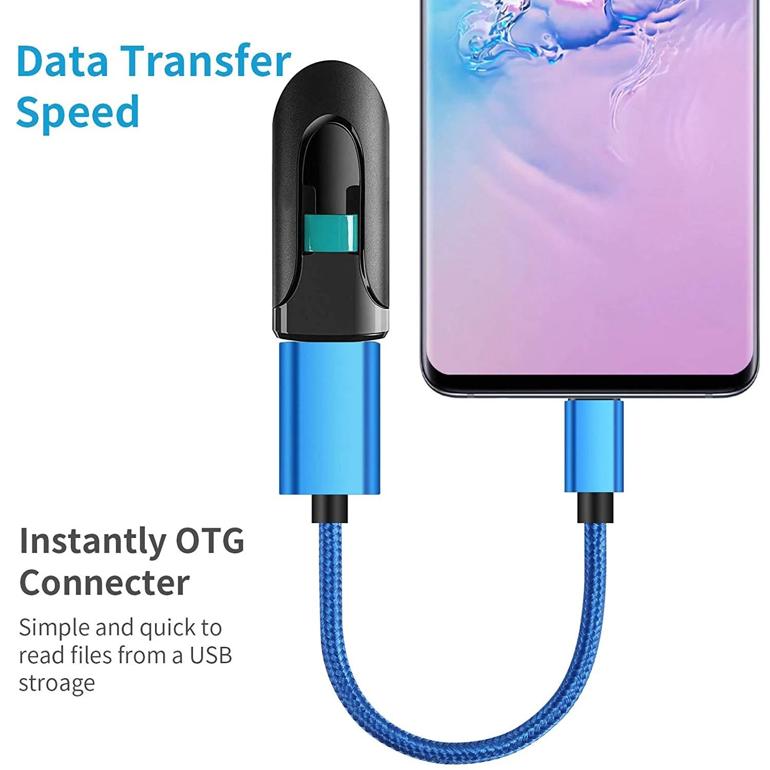 USB-C to USB-A Female OTG Data Adapter Cable