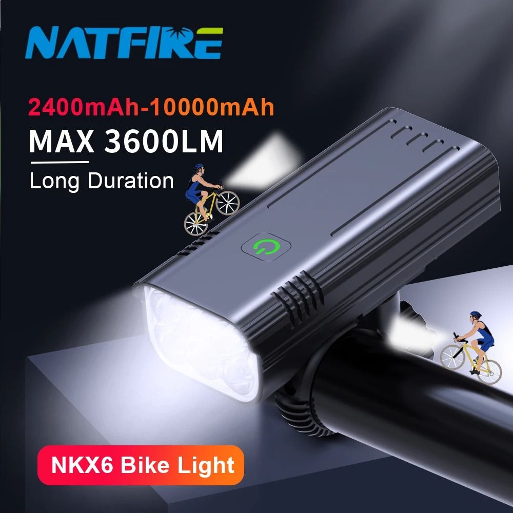 Rechargeable Bike Light Set 10000mAh 3600 Lumens LED Front and Rear Lights