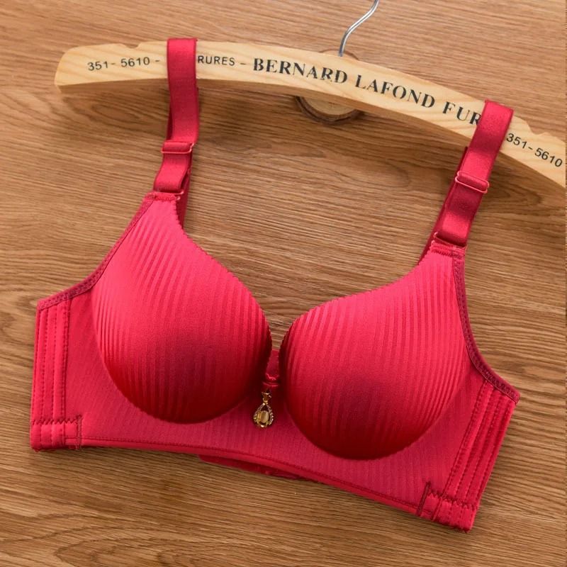 2024 New 8cm Thick Push Up Bra Wire-Free No Steel Ring Seamless Adjustable Padded Lingerie