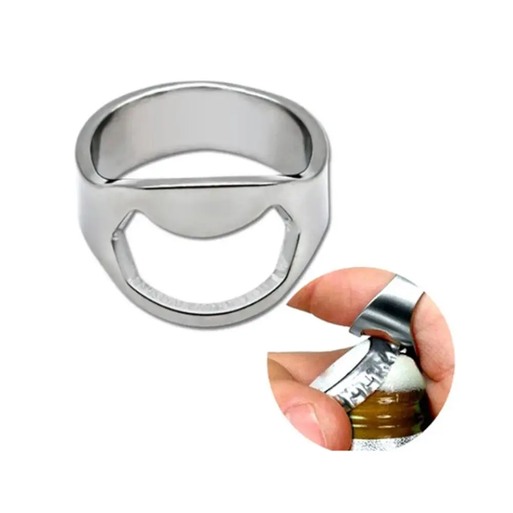 Mini Can Opener, Stainless Steel Bottle Opener, Ring-shape Beer Opening Remover, Kitchen Gadgets, Bar Finger Opener Tool
