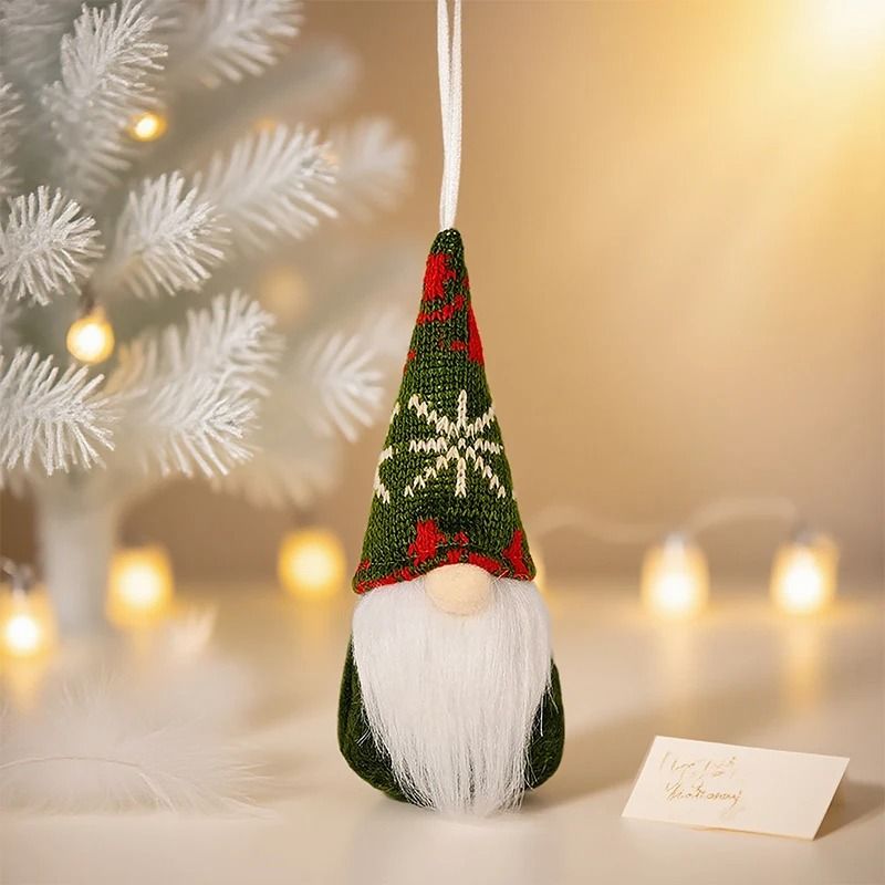 Christmas Faceless Knitted Dwarf Pendant