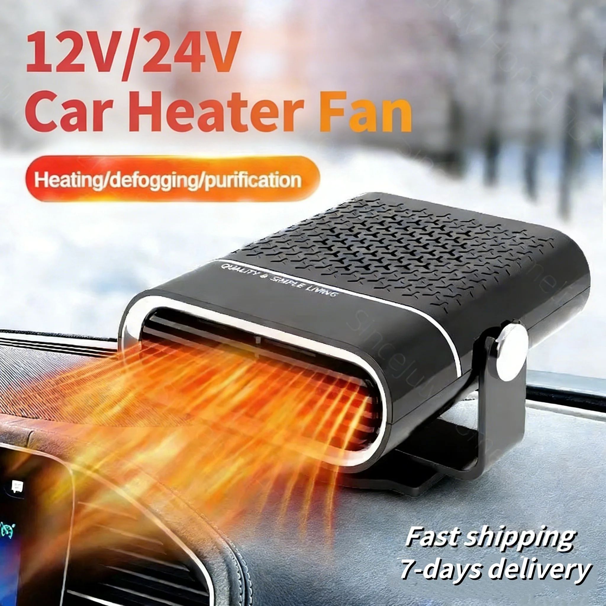 DriveWarm 12V/24V Portable Car Heater and Windshield Defogger