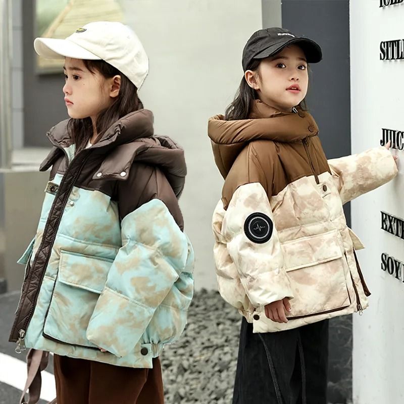 Girls Gradient Patch Down Winter Parka