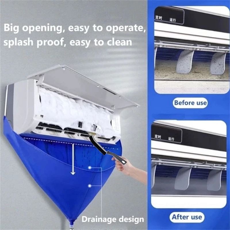 Air Conditioner Cleaning Bag AC Cleaning Cover with Drain Pipe Split AC Wash Cover