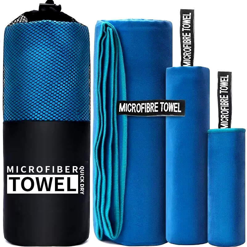 Washcloth Towels in Grey Green Orange for Running, Fitness & Beach Use
