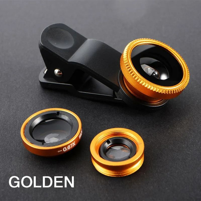 3 in 1 Phone Camera Lens Kit Fisheye Wide Angle and Macro with Clip