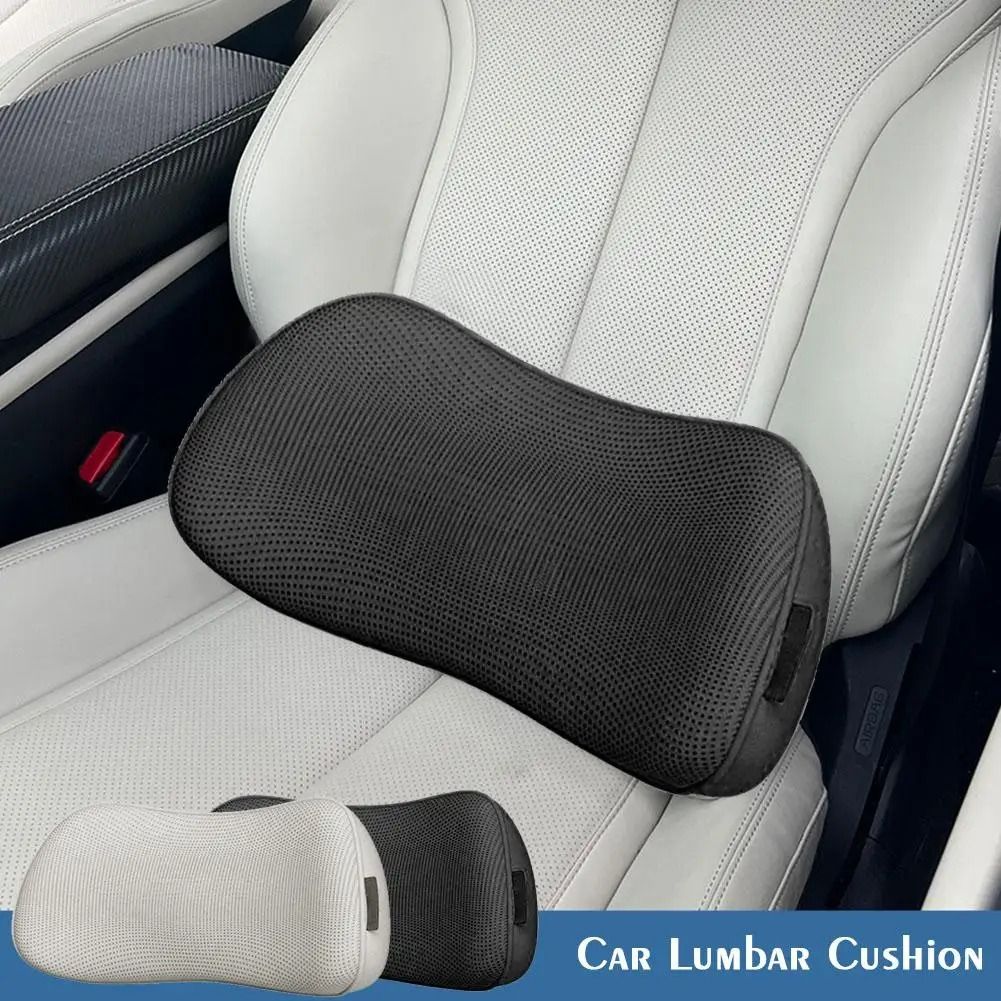 Car Lumbar Support Cushion Breathable Memory Foam Back Pillow for Seat and Office Chair Comfort