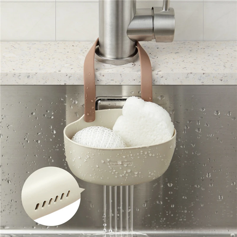 Adjustable Kitchen Sink Holder Hanging Drain Basket, Soap Sponge Holder Faucet Rack, Kitchen Accessories