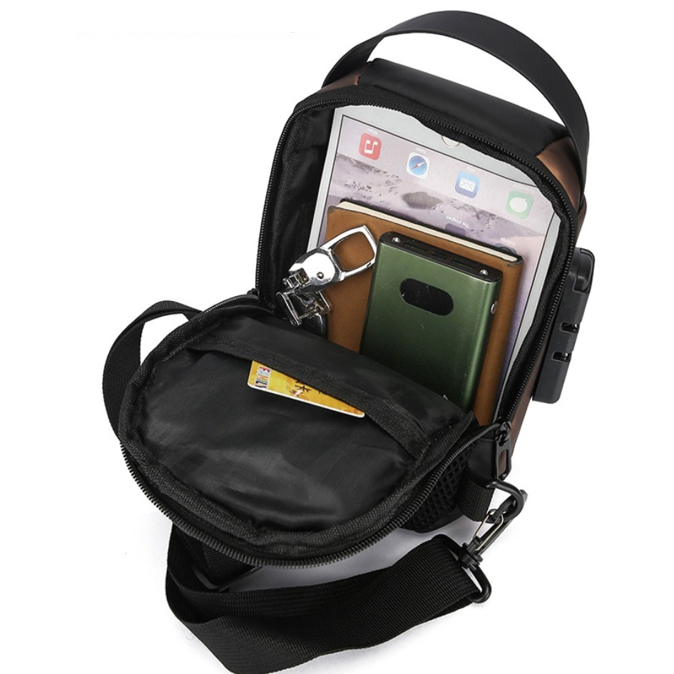 SecureCharge Waterproof Anti Theft Sling Bag with Lock for Travel and Commuting