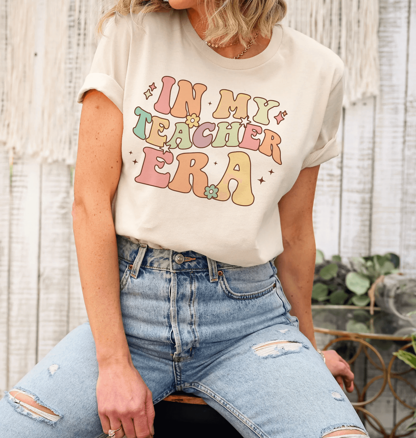In My Teacher Era Shirt Retro Back to School Teacher Appreciation Gift Tee
