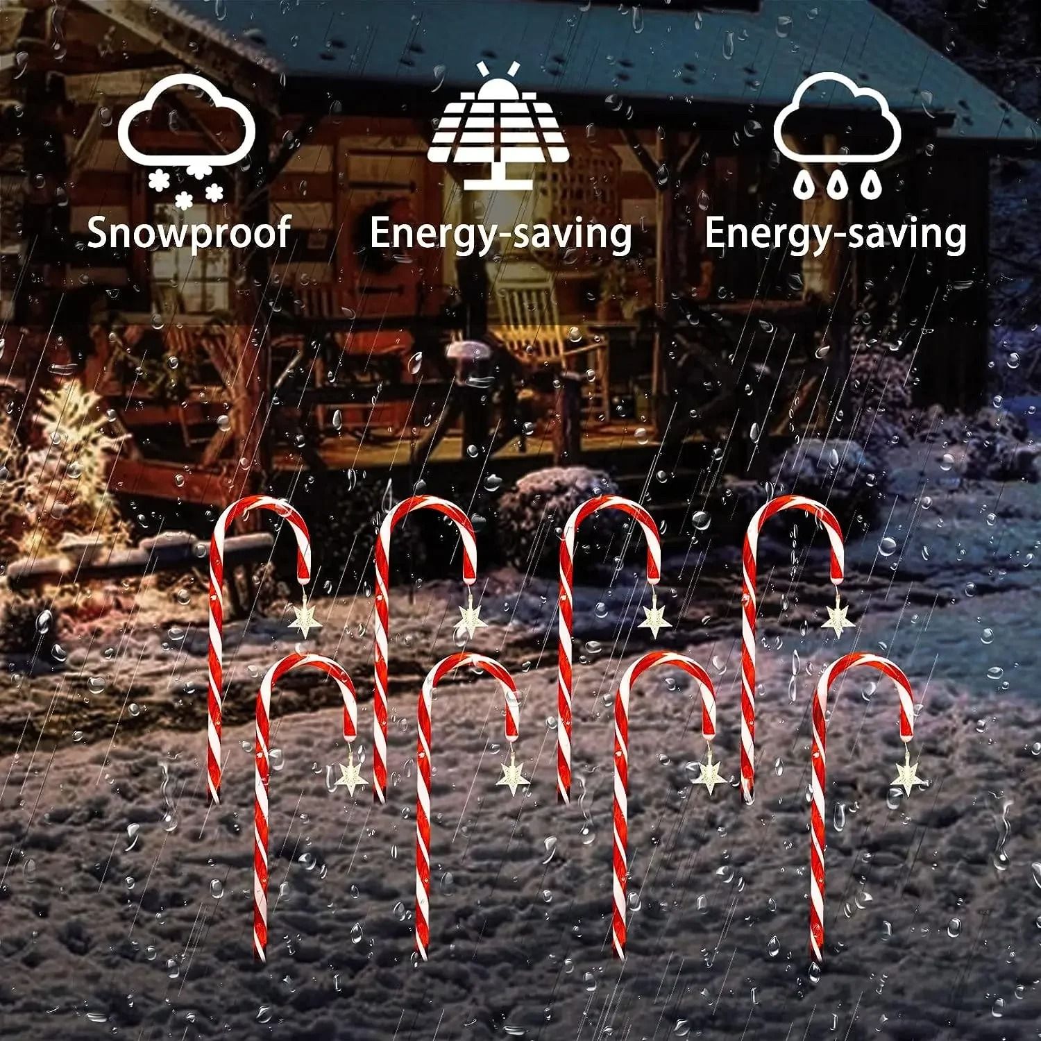 Sweet Seasonal Solar Candy Cane Stakes