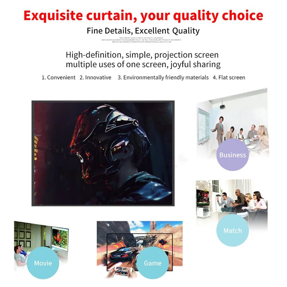 Portable HD Projection Screen 60–150inches for Home & Office Cinematic Viewing