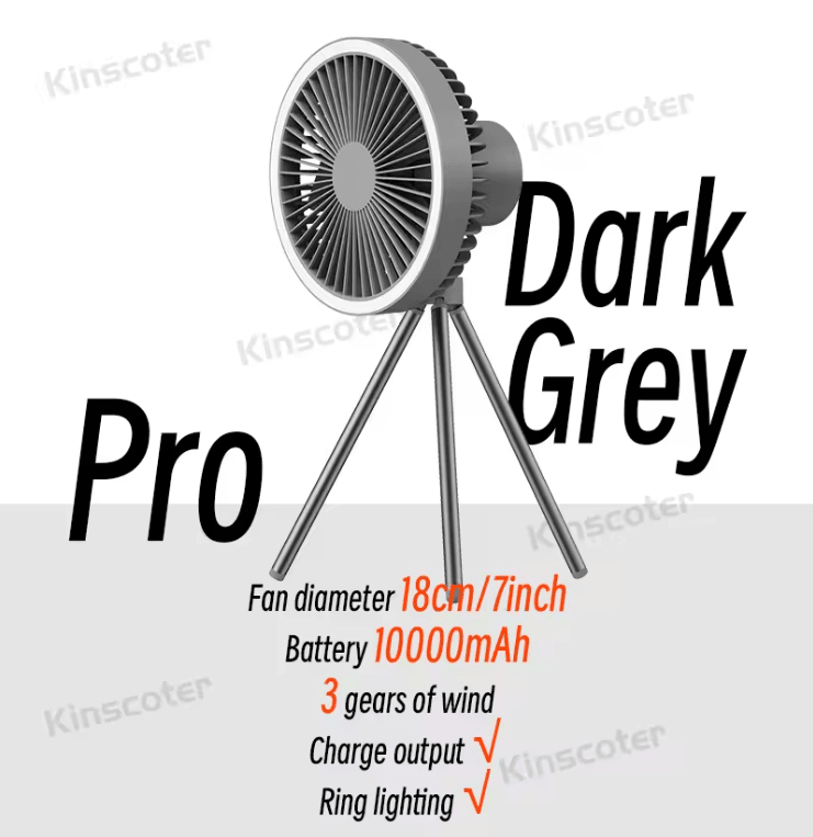 BreezeMax Rechargeable Camping Fan with Power Bank and LED Light