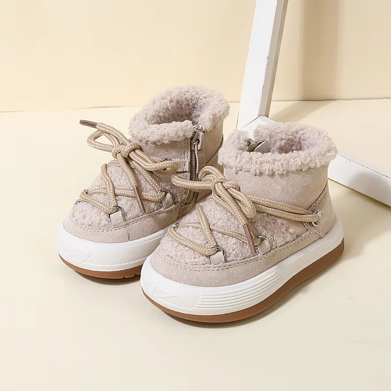 Warm Plush Rubber Sole Baby Boots Autumn Winter Toddler Kids Sneakers Infant Shoes Fashion Little Boys Girls Boots