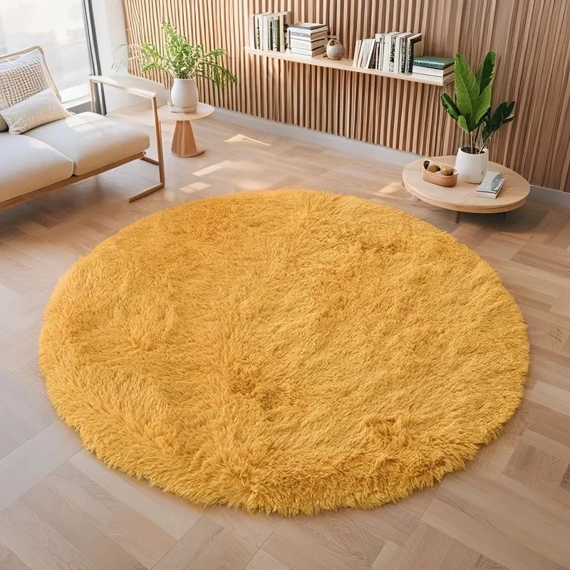 Soft Fluffy Kids Play Rug Round Nursery Carpet