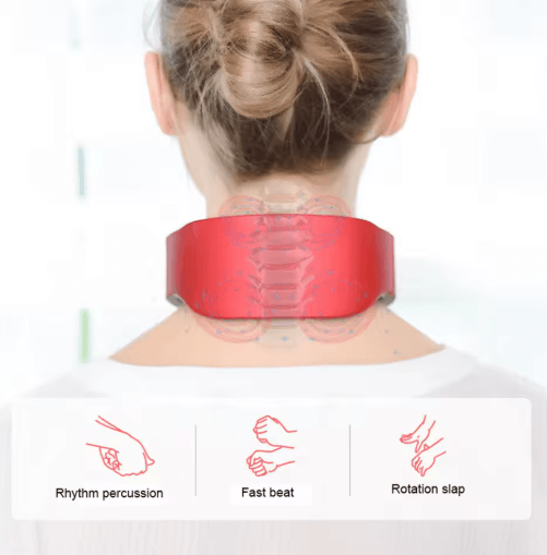 Electric Neck Shoulder Pulse Massager with Heat Adjustable Cervical Pain Relief Device