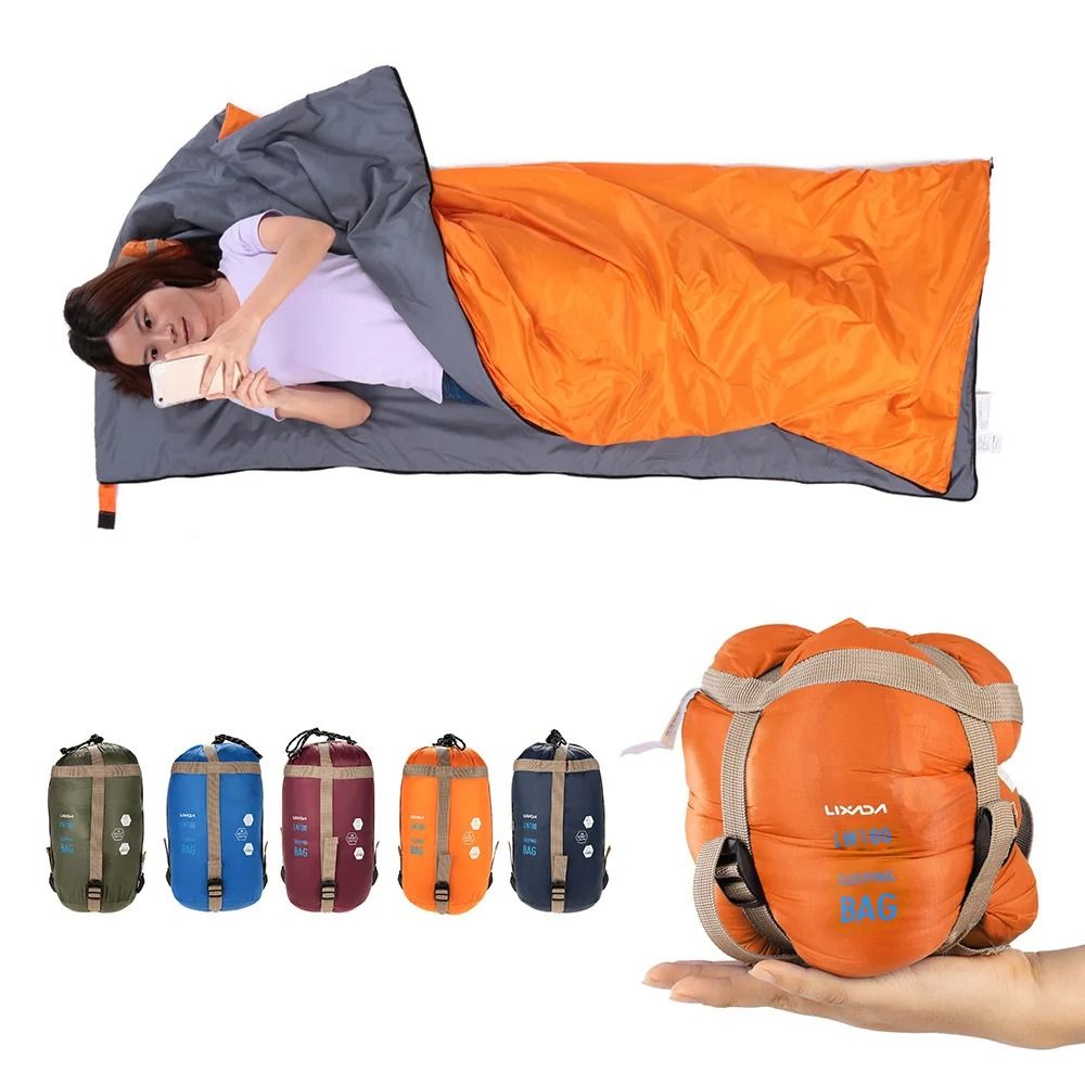 LIXADA Camping Sleeping Bag Ultralight Envelope Sleeping Bag Outdoor Travel Sleep Bag