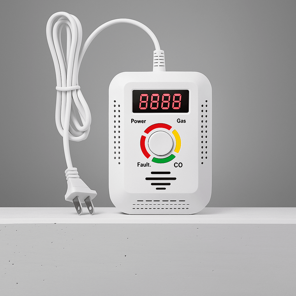 2-in-1 Natural Gas & Carbon Monoxide Detector Plug In Combustible Gas Leak Monitor with Digital Display