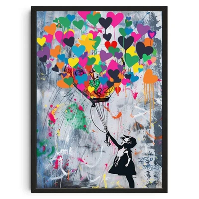 Banksy Graffiti Art Poster – Street Art Series Canvas Mural – Modern Banksy Image Wall Art