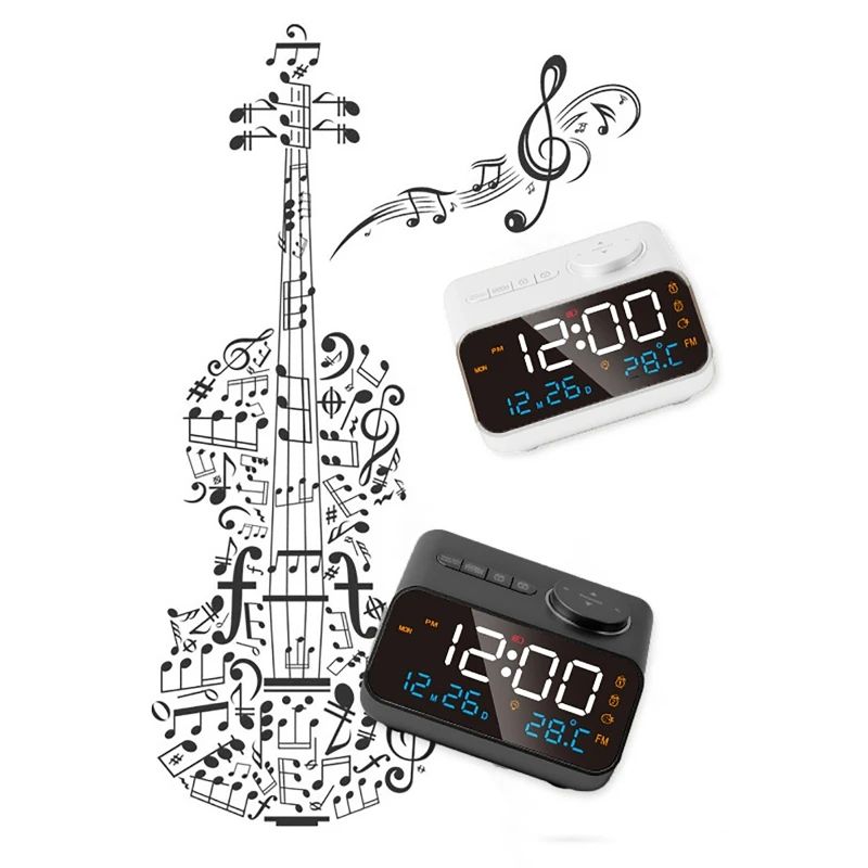 Modern LED Digital Alarm Clock with FM Radio