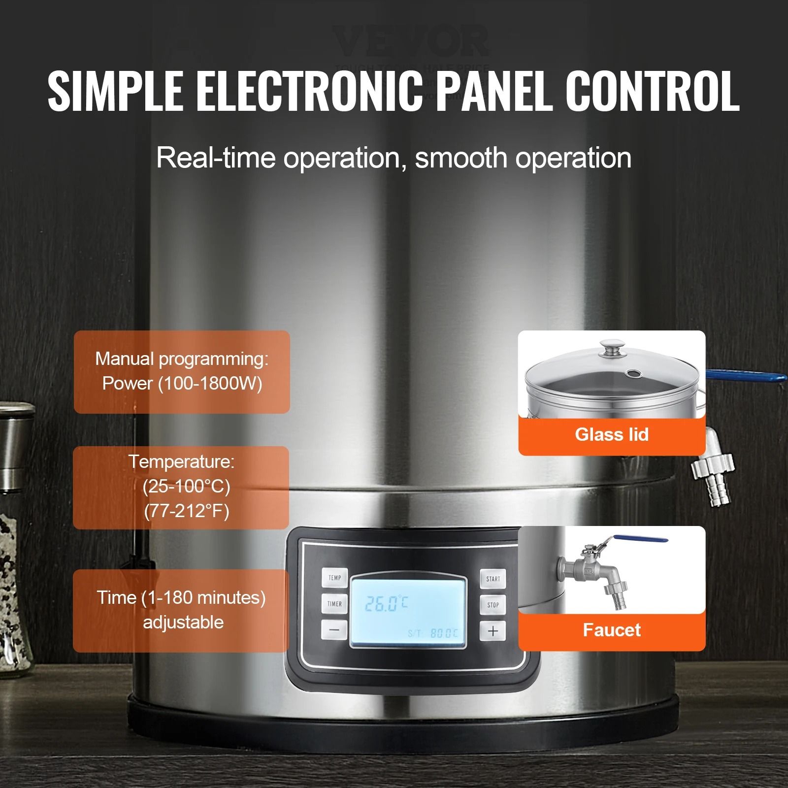 Electric Brewing System 8 Gallon Stainless Steel Home Beer Brewing Stock Pot