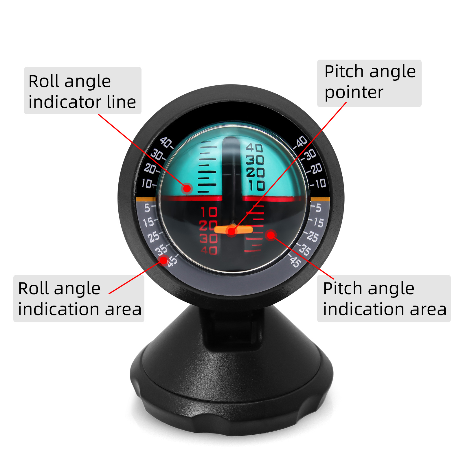 Universal Car Inclinometer Compass with Slope Meter High Precision Off Road Angle Gauge