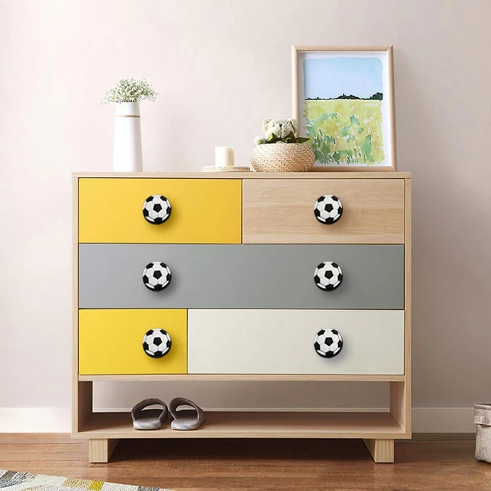 Soccer Ball Drawer Knobs Soft Rubber Kids Cabinet Handles