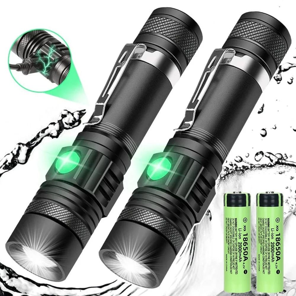 USB Rechargeable Portable LED Flashlight for Outdoor Use