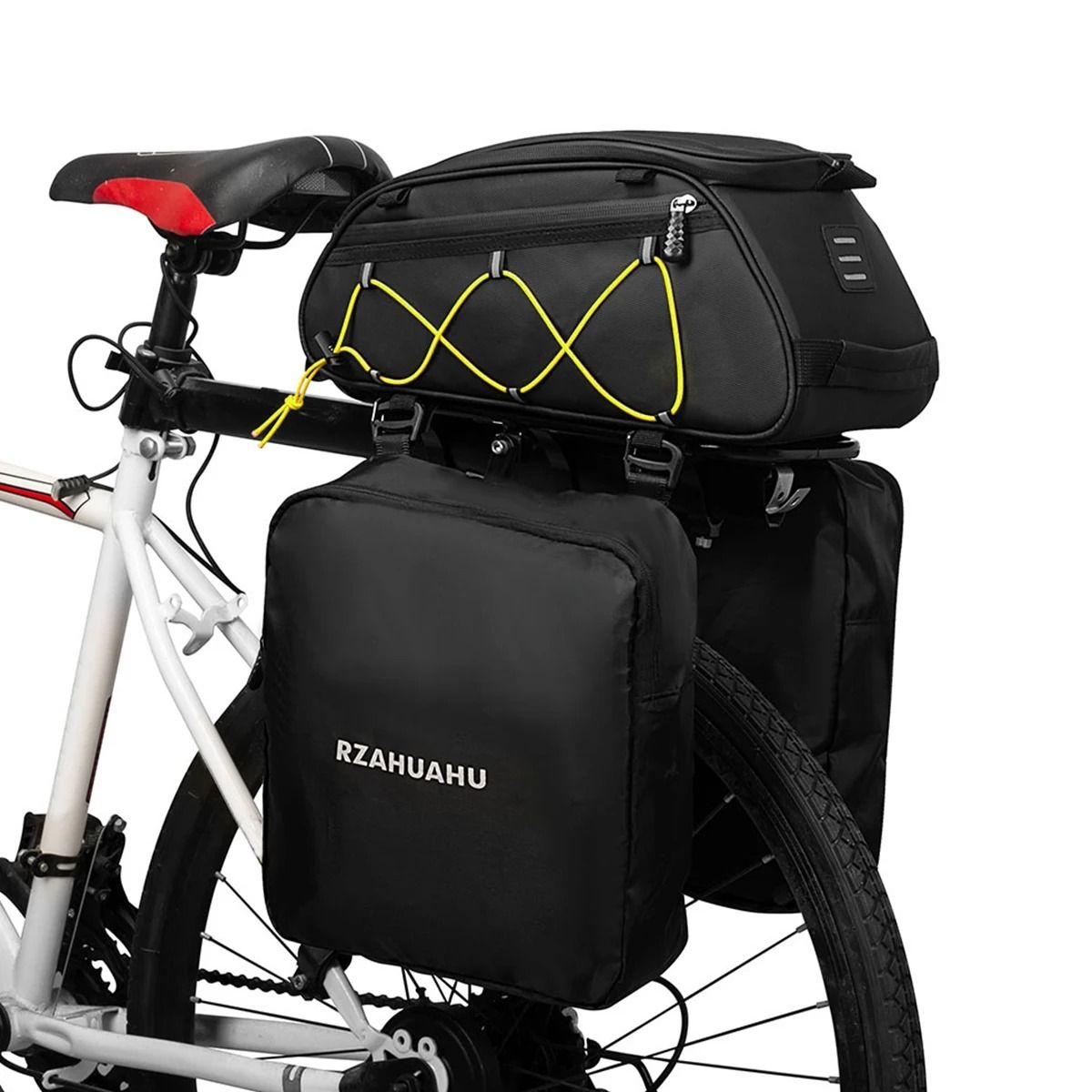 3 in 1 Waterproof Bike Rack Trunk Bag Rear Seat Cooler Bag With Side Hanging Bags