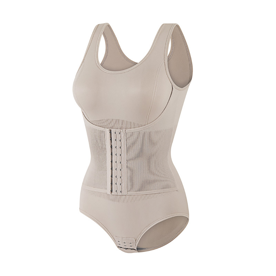 Slimming Bodysuit Shapewear with Zipper Belt Womens Tummy Control Waist Trainer