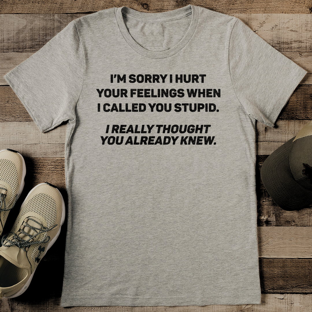 I'm Sorry I Hurt Dur Feelings When Called You Stupid Tee