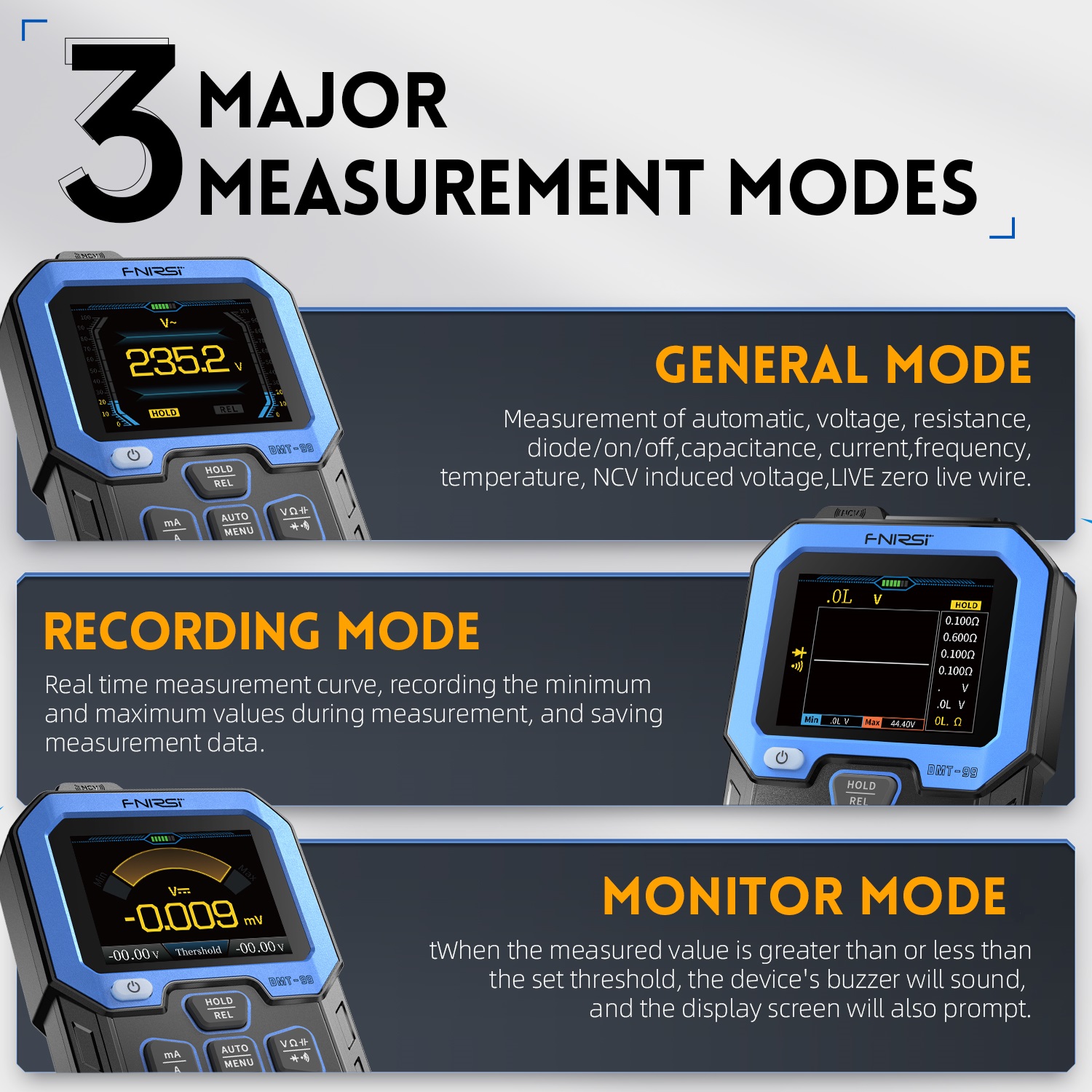 DMT Digital Multimeter True RMS, Auto Range, AC DC, Ohm, Hz, Capacitance Tester