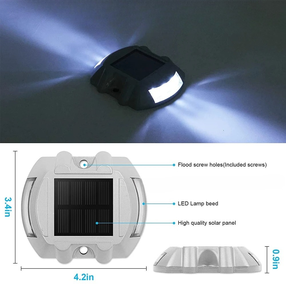 Horseshoe Shaped Cast Aluminum Road Stud, LED Villa Garden Landscape Warning Light, Night Road Reflective Warning Light