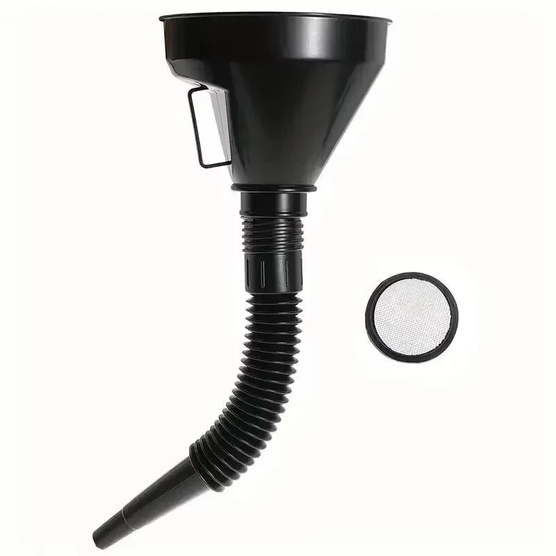 Flexible Automotive Fuel Funnel with Wide Mouth Spill Proof Design