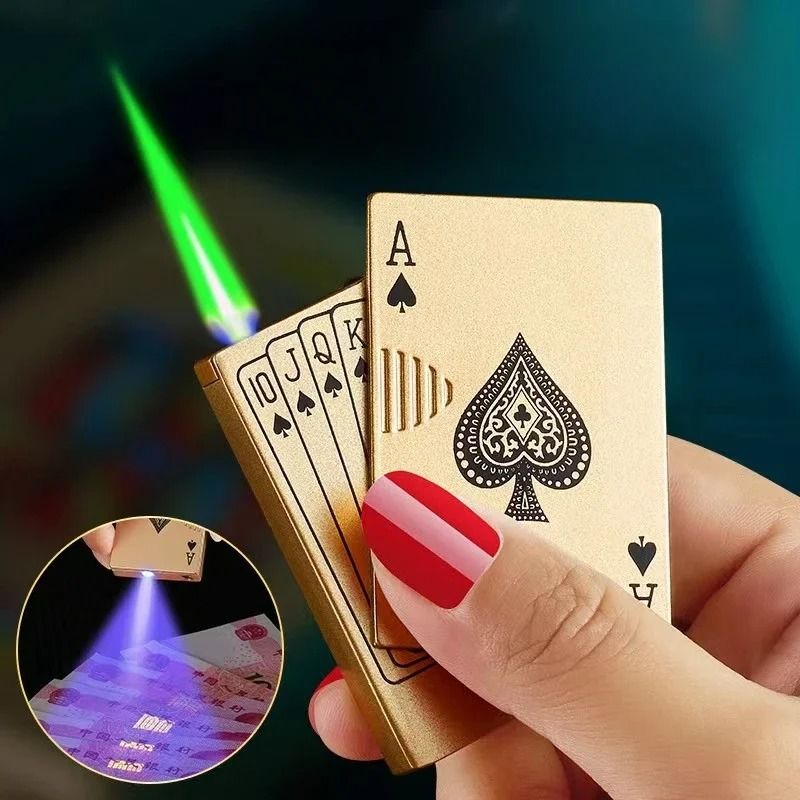 Ace of Spades Playing Card Butane Windproof Metal Lighter