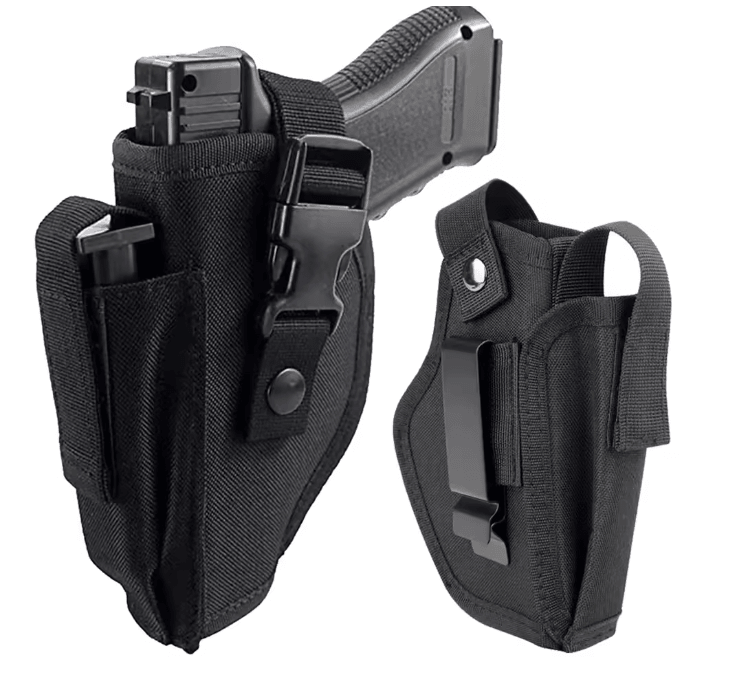 Universal Concealed Carry Gun Holster with Bullet Clip Belt Mount