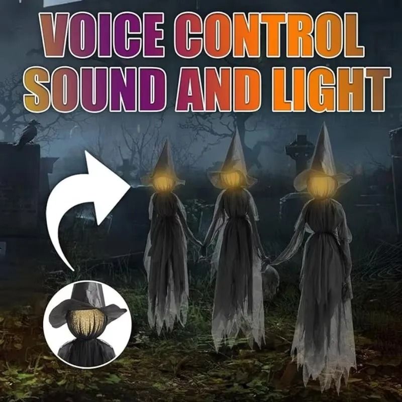 Voice Control Light Up Halloween Witch