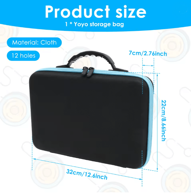 SpinSafe Yoyo Ball Storage Case Portable Carry Bag with Handle