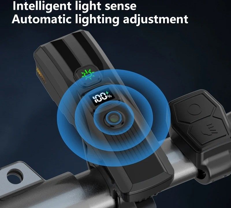 Smart Rechargeable Bicycle Front Light with Wire Free Remote and Horn