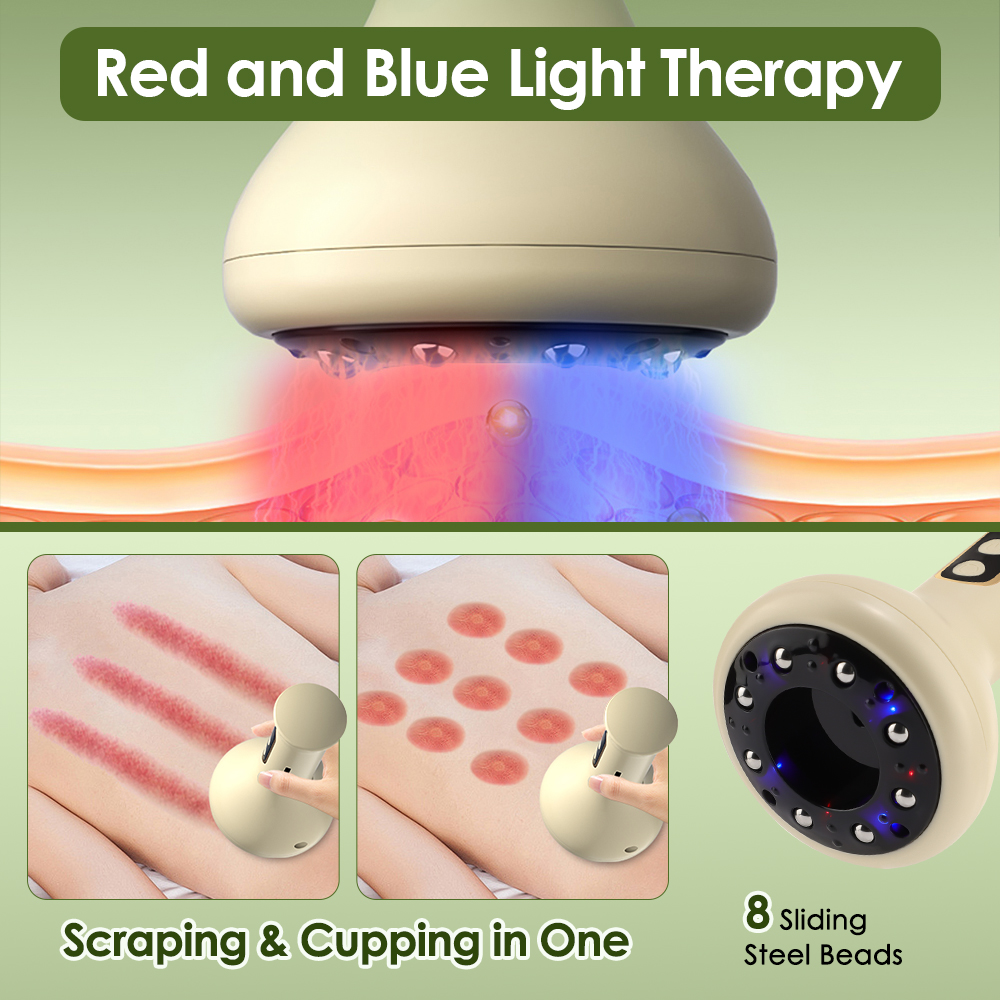 Handheld USB Rechargeable Abdominal Massager, Hot Compress, Guasha Cupping Intensity, Arm and Leg Massage
